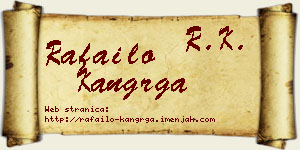 Rafailo Kangrga vizit kartica